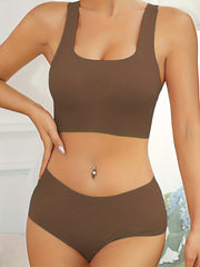 Racer Back Wireless Bra & Panties Lingerie Set Women's Lingerie