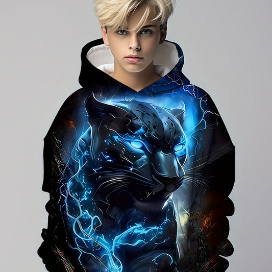 Kids Leopard Print Hoodie Street Wear Sweatshirt