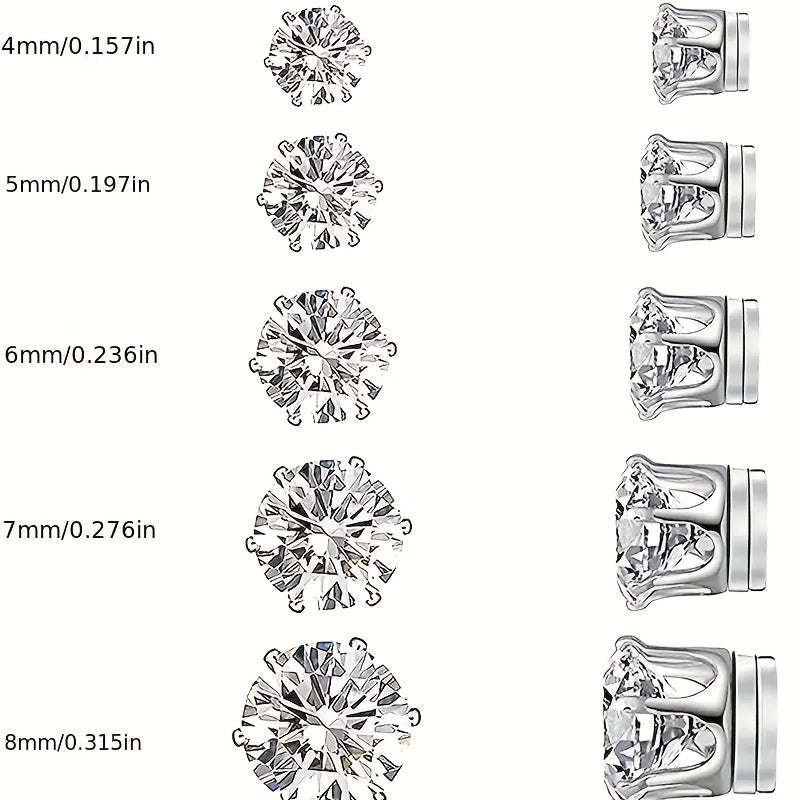 5 Pairs Magnetic Stud Earrings Set for Girls, Stylish Daily Decoration