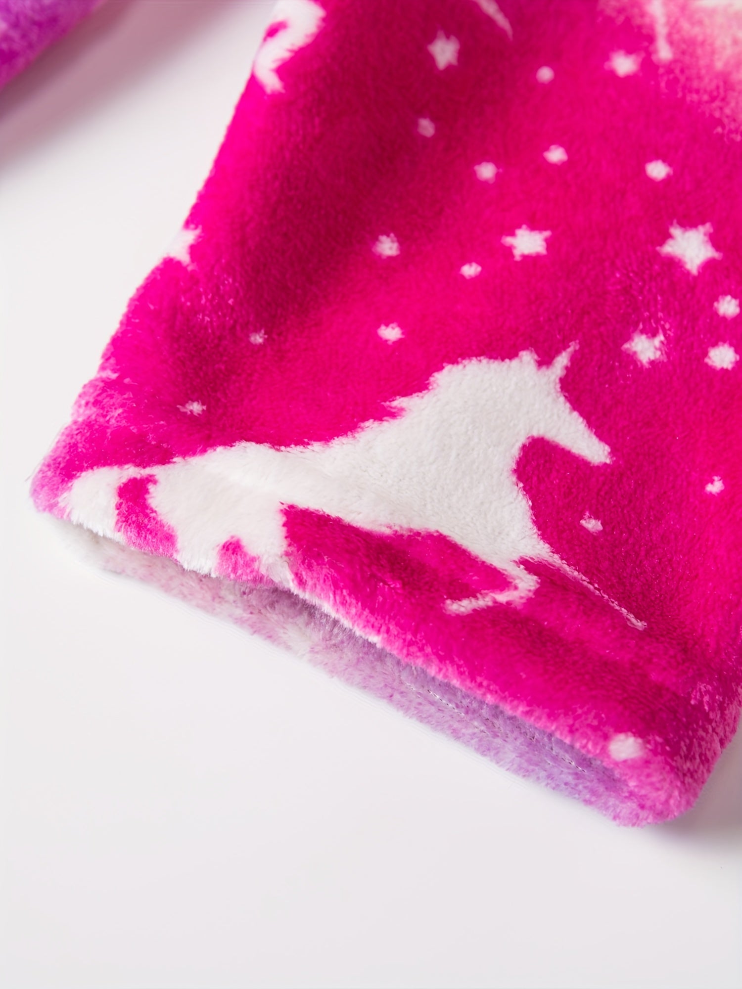Kid's Unicorn Tie Dye Flannel Bathrobe Soft Coral Fleece Pajama