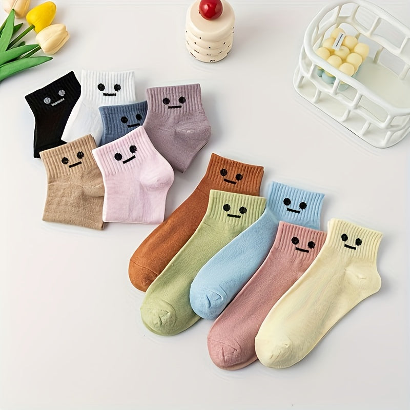 11 Pairs Expression Print Socks for Women