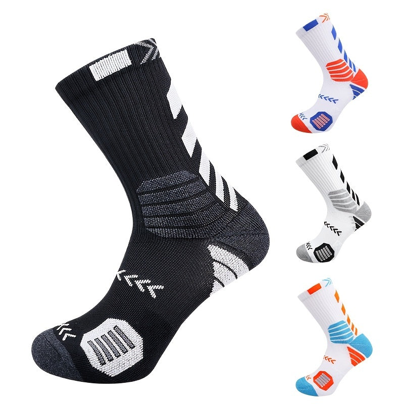 Men's Compression Athletic Crew Socks for Running Hiking Football Basketball