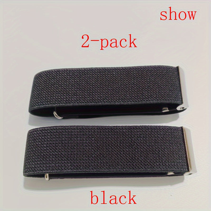 2pcs Adjustable Elastic Armbands for Men & Women Polyester Sleeve Bands 2 Wide