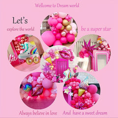 Pink Princess Party Balloons Girls Birthday Party Balloon Arch
