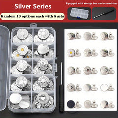 50 Sets Metal Screw Jeans Buttons Kit DIY Fastener Tack