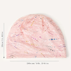 Sequin Lace Beanie Solid Skull Cap Turban Lightweight Chemo Hats For Women