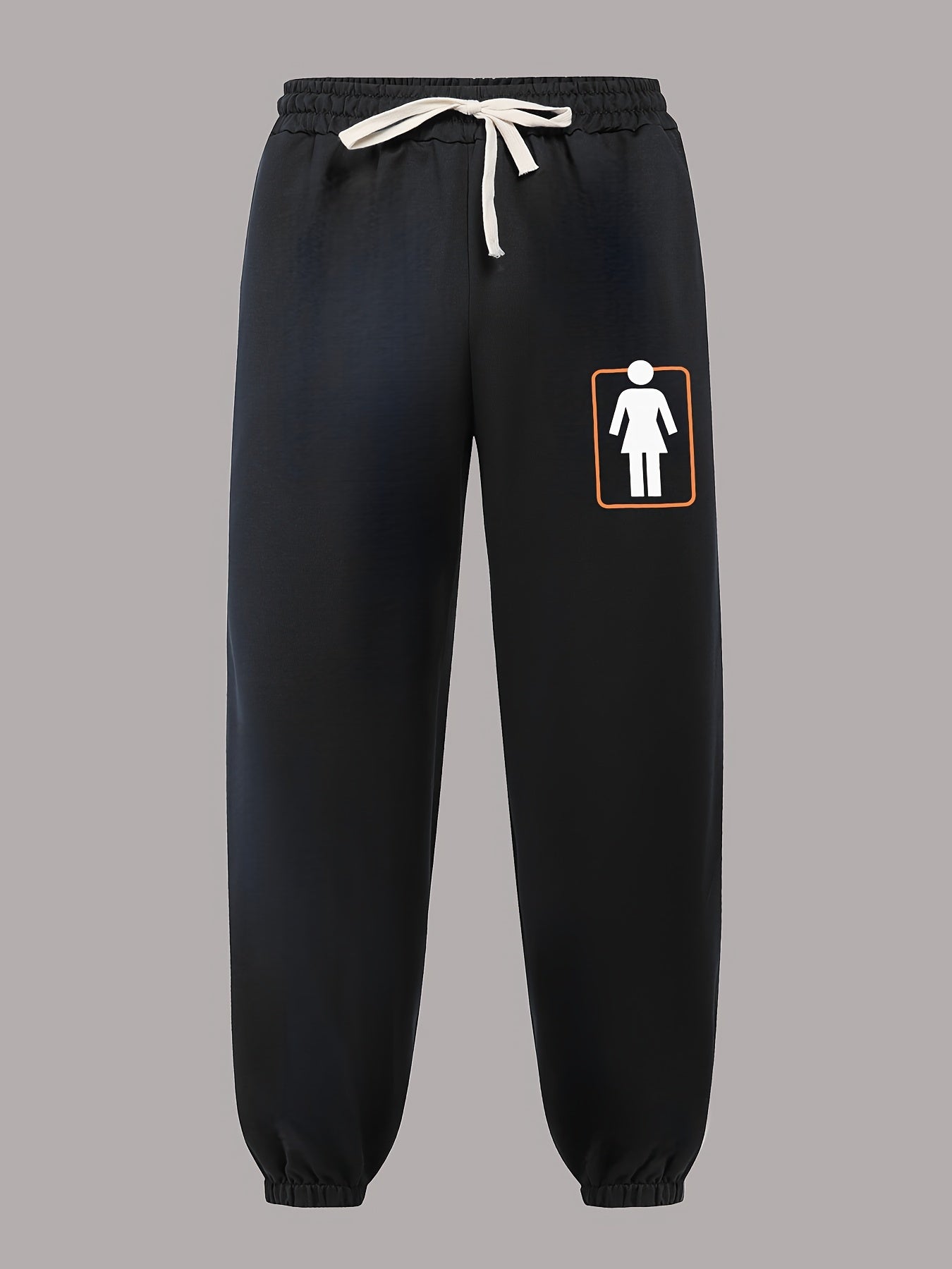 Graphic Print Joggers Men s Casual Stretch Waist Drawstring Sports Pants