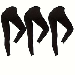 3 Pcs High Waist Elastic Yoga Leggings Tummy Control Sports Tights