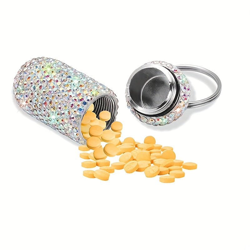 Portable Pill Case Waterproof Pill Holder Bling Pill Box Medicine Dispenser