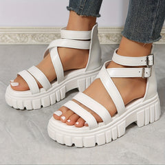Women's Open Toe Platform Sandals Buckle Summer Sandals