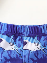 Boys Cartoon Shark Swimming Trunks Beach Vacation Kids Summer Clothes