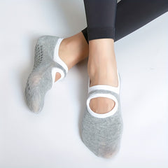 Breathable Yoga Socks Backless Hollow Out Non-slip Sporty Boat Socks