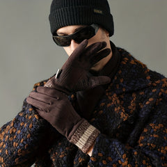 Winter Fleece Non-slip Gloves Men's Outdoor Plus Velvet Wear-resistant