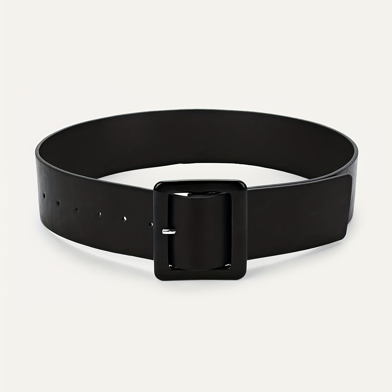 Chic Wide Belt Square Buckle PU Girdle for Women