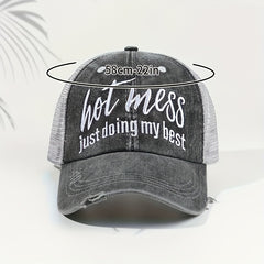 Slogan Embroidered Baseball Cap Summer Sunshade Retro Hat