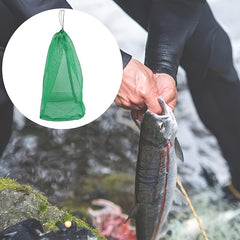 Fishing Mesh Bag Drawstring Storage Quick Dry Sea Fishing Net