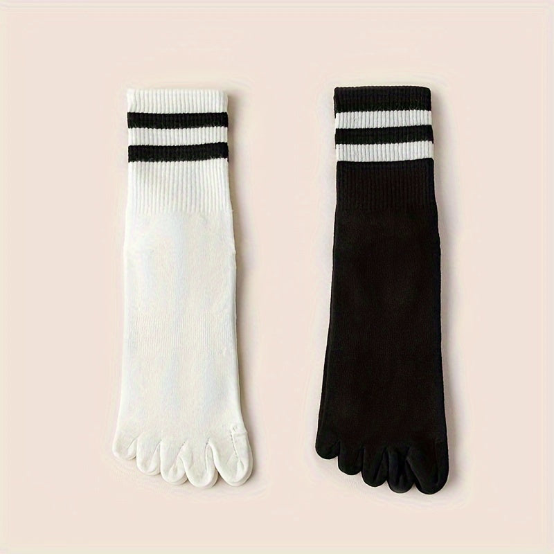 3 Pairs Non Slip Five Toe Silicone Bottom Socks for Women