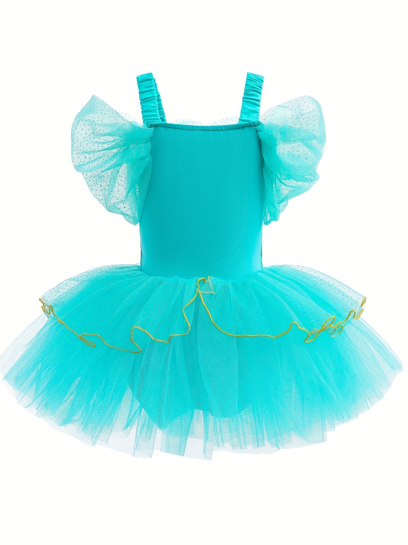 Girls Green Tulle Tutu Mesh Cami Dress Ballet Dance Practice Leotards