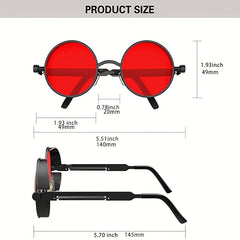 Round Metal Sunglasses Steampunk Retro Vintage UV400