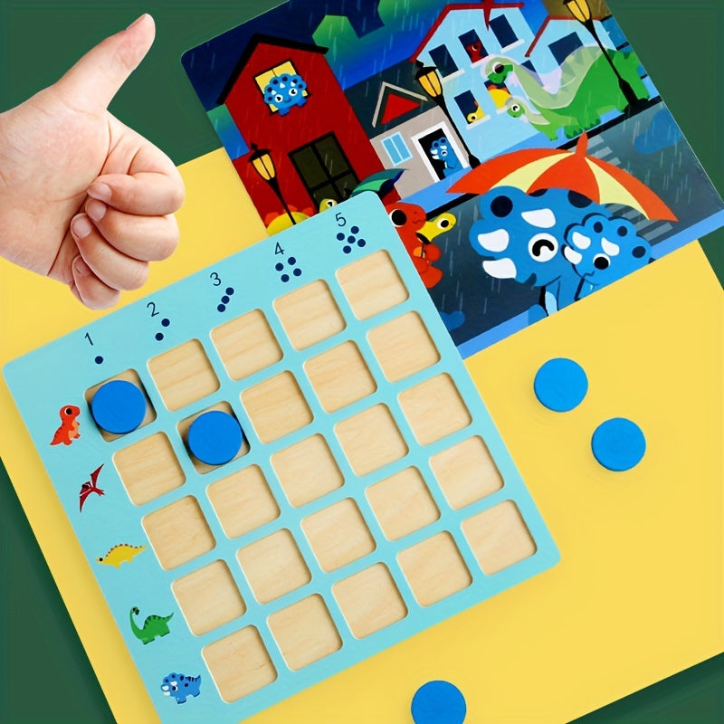 Wooden Dinosaur Arithmetic Puzzle Game