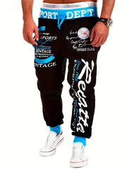 Men's Letter Print Drawstring Sweatpants for Hip Hop Streetwear