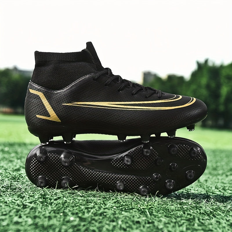 Men's Striped Lace-up Spike Soccer Cleats - Outdoor Rubber Sole