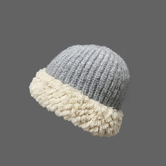 Vintage Plush Knitted Hat Men's Cold Proof Warm Hat