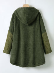 Cat Print Hooded Coat Warm Outerwear For Fall & Winter