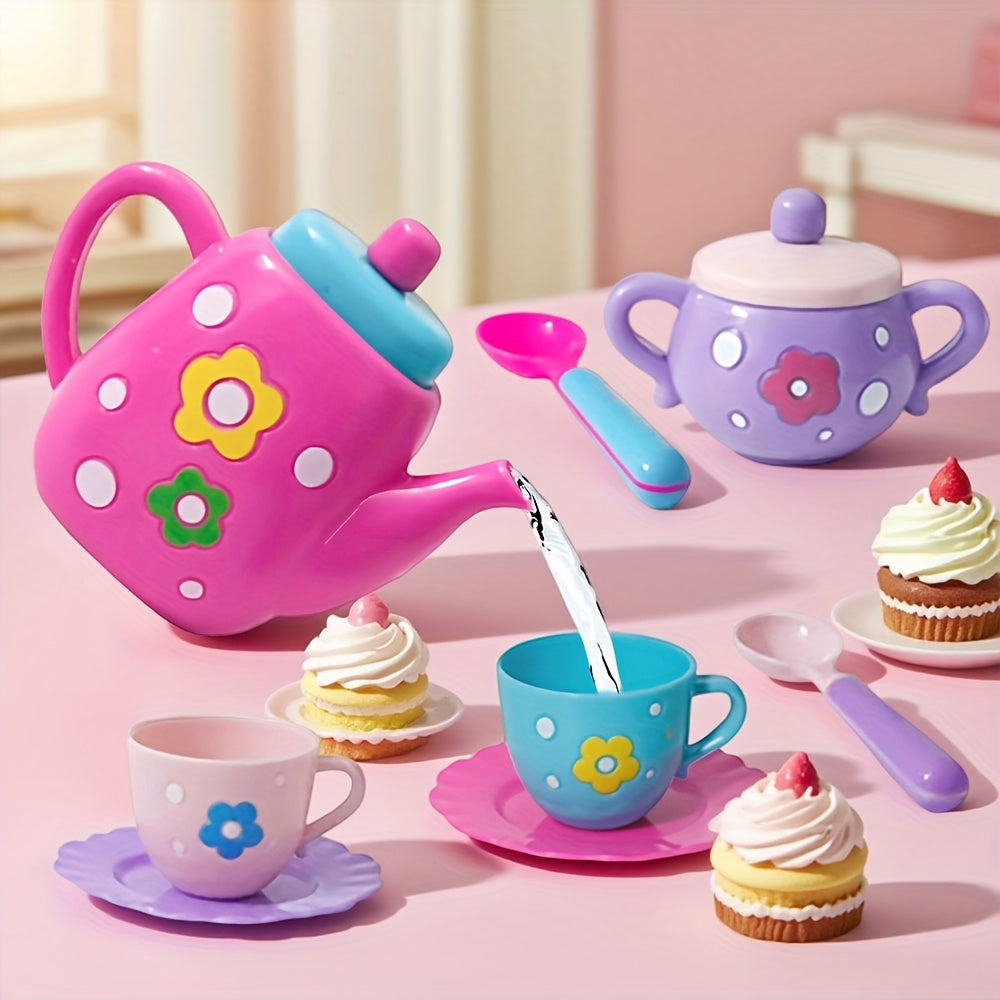 Tea Party Play Set for Little Girls Pretend Princess Tea Time Kitchen