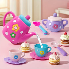 Tea Party Play Set for Little Girls Pretend Princess Tea Time Kitchen