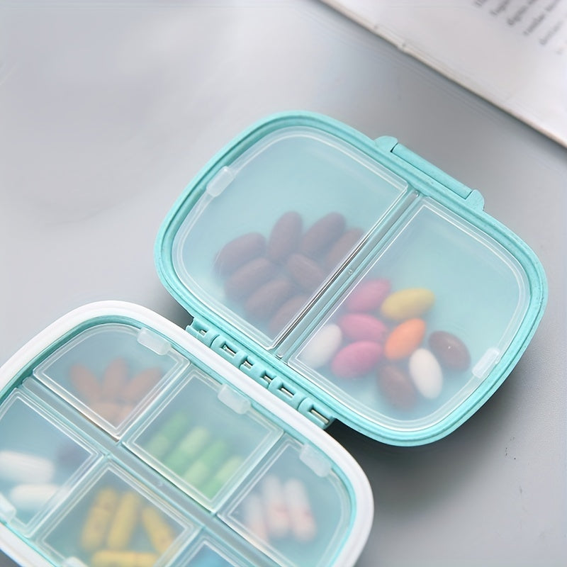 8 Grid Wheat Straw Texture Container & Pill Box