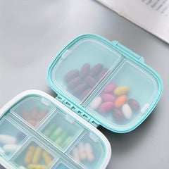 8 Grid Wheat Straw Texture Container & Pill Box