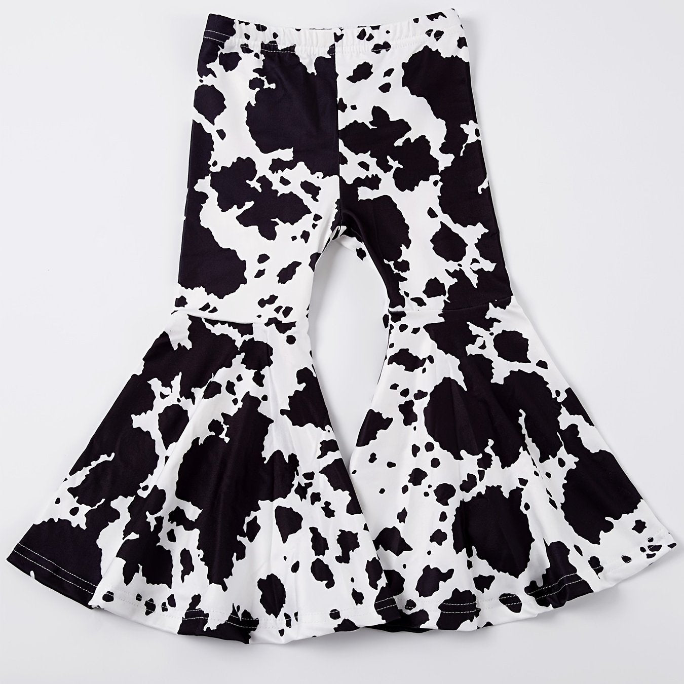 Baby Girls Leopard Plaid Print Flare Leg Pants Elastic Waist Pants