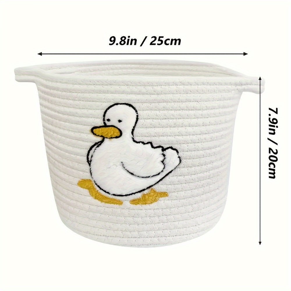 2pcs Duck Storage Basket Rope Woven Desktop Tidy Decorative Basket