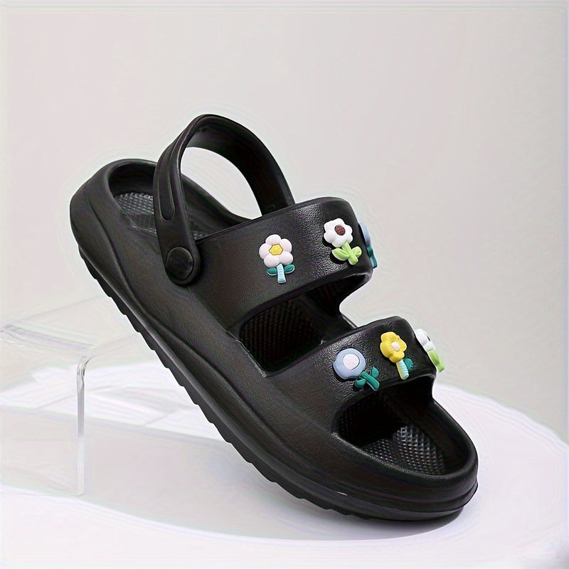 Girls Open Toe Slippers Lightweight Breathable Non-Slip Indoor/Outdoor Slippers