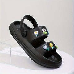 Girls Open Toe Slippers Lightweight Breathable Non-Slip Indoor/Outdoor Slippers