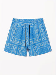 Paisley Pattern Beach Shorts Drawstring Waist Men's Casual Summer Resort