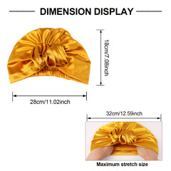 Satin Flower Elastic Turban Cap Soft Head Wrap Women Ramadan Beanie