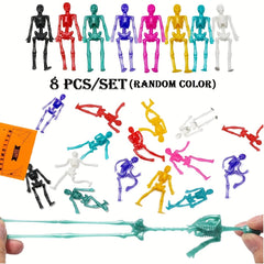8pcs Halloween Stretchy Skeleton Toys for Party Favors