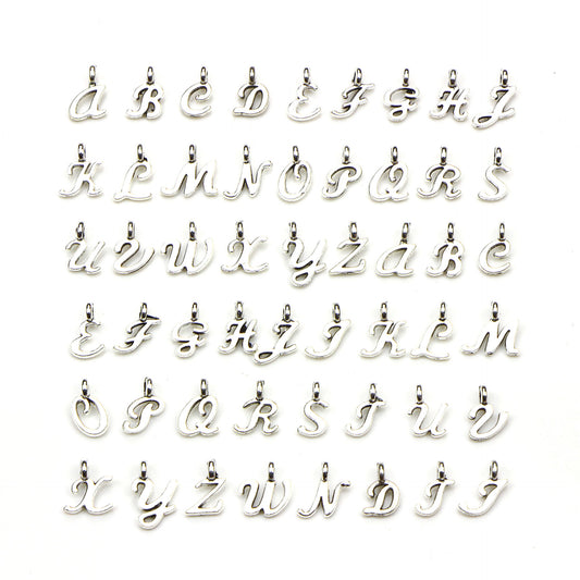 26pcs Antique Silvery Letters Bracelet Pendant Set