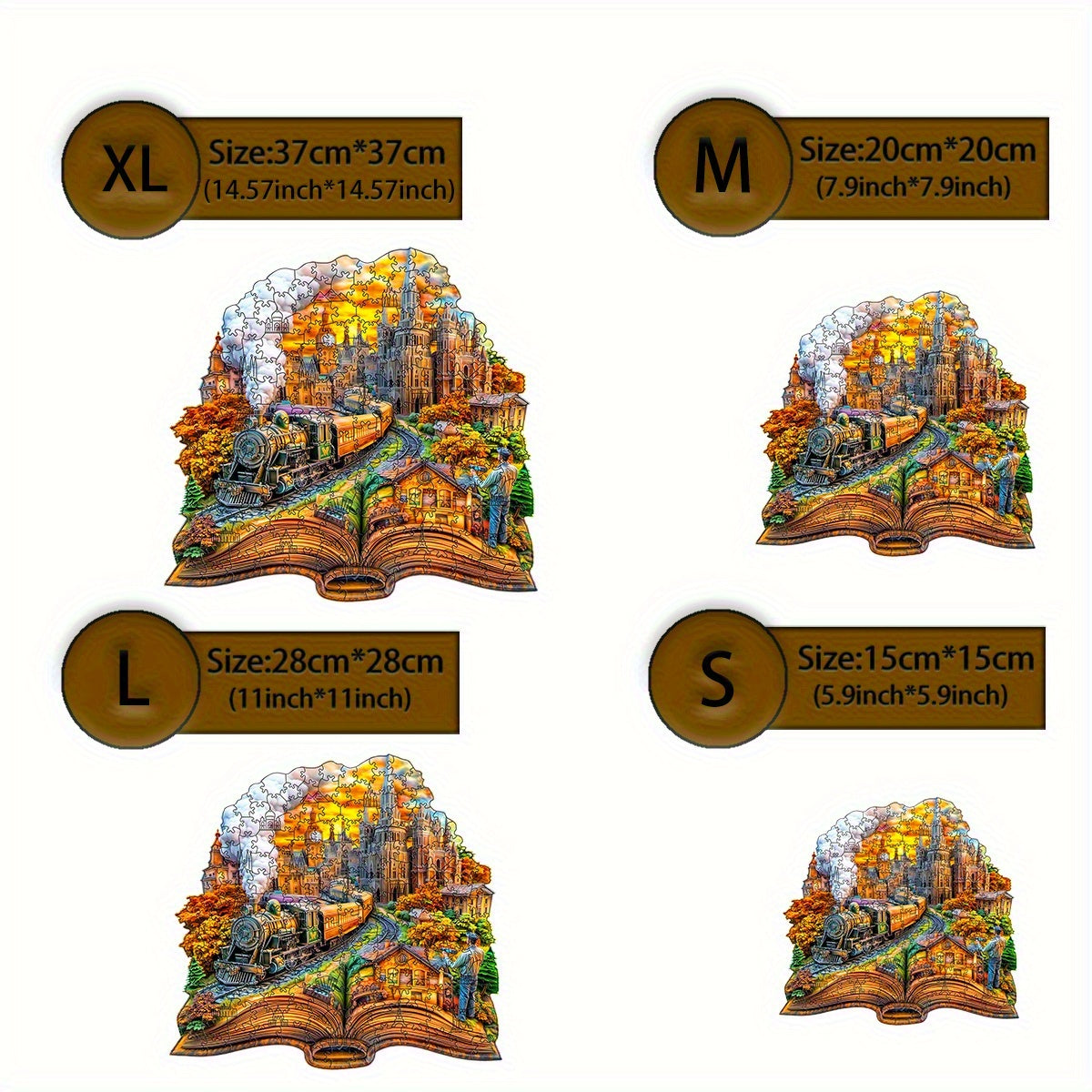 Train Town Wooden Puzzle Animal Toy for Ages 3