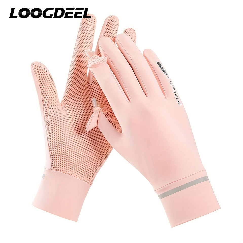 Breathable Sun Gloves Solid Color UV Protection Gloves