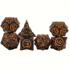 7pcs Polyhedral Metal Dice Set Element Player Tabletop Game Fun Gift