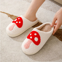 Women's Mushroom Pattern Slippers Plush Lined Shoes