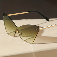 Y2K One Piece Sunglasses Gradient Metal Glasses UV400