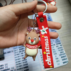 1pc Cartoon Key Chain Keyring Pendant Ornament Christmas Gift