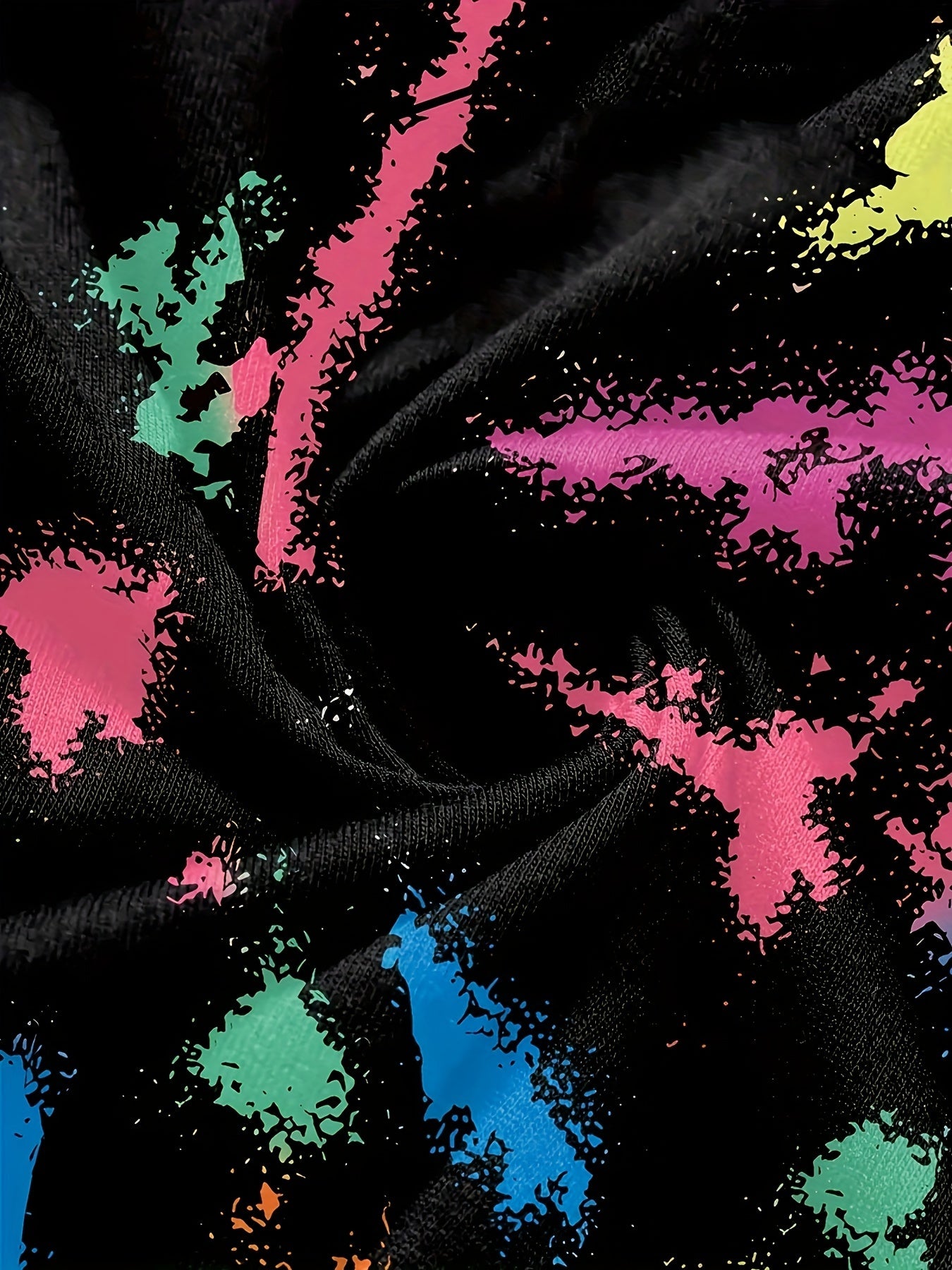 Tie Dye Pattern Cartoon Girl Short Sleeve T-shirt Girls Pullover Summer Sports