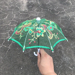 2pcs Colorful Lace Umbrella Set for Dollhouse Photography Props