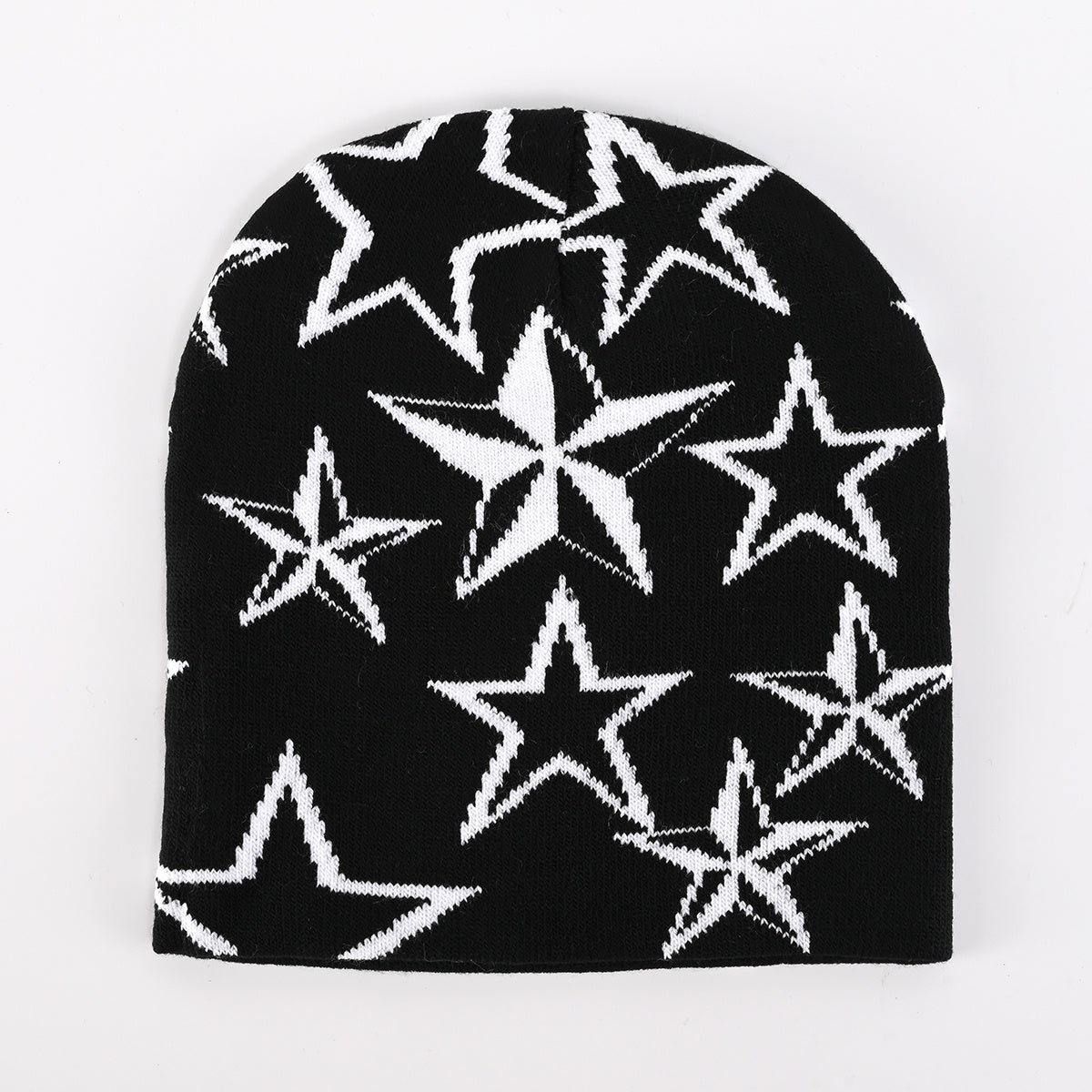 Pentagram Jacquard Y2K Beanie Solid Skull Cap