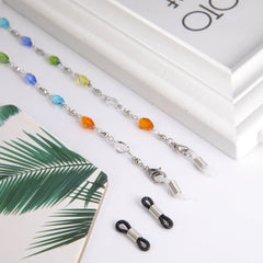 Copper Rotating Glass Beads Glasses Chain Travel Accessory